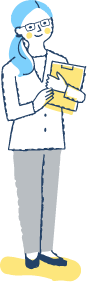 資料を抱えた女性のイラスト