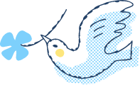 書類を運ぶ鳥のイラスト