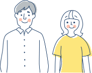 寄り添って立つふたりのイラスト