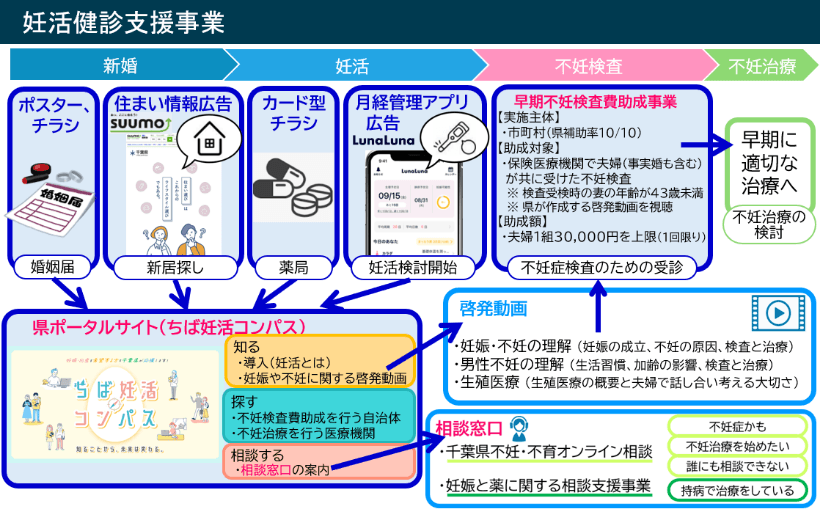 妊活健診支援事業の概要図